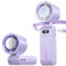 CATGIFF Mini Ventilatore Portatile Turbo,Ventilatore a Mano,Funzione di Raffreddamento,1-199 velocità,con display LED,Batteria da 5000mAh Ventilatore da Collo per i viaggi,il plein air,l'hogar(viola)