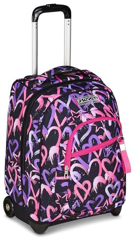 Seven Trolley Scuola Fisso, Rosa, 2 in 1, Doppio Uso, Trolley e Zaino, Zaino Scuola Viaggio, Bambina Ragazza