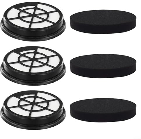 Juego de esponjas de filtro de repuesto, filtro de aspiradora para Eureka NEN0101 NEN0106 NEN110A piezas de aspiradora sin bolsa, paquete de 6 unidades negro y blanco