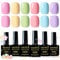 YSUVIN Smalto Semi Permanente Pastello, 6 Colori Pastello Giallo Verde Blu Viola Rosa Summer Macaron Smalto Gel Unghie Soak Off UV/LED Home DIY Nail Art Salon Francese Manicure, 8ML