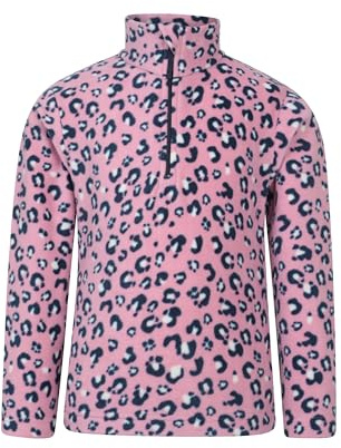 Mountain Warehouse Endeavour Kids Fleece Jacket - Half Zip, Lightweight, Micro Fleece, Fast Dry, Antipill For Boys & Girls - For Spring Summer, Travel & Outdoors Dark Pink Kids Size 3-4 Years