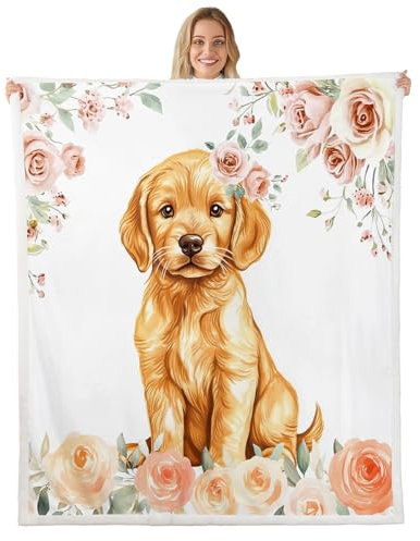 Coperta in pile con stampa di rose e animali, moderna, minimalista, per donne e uomini, fiori botanici, pelosa, traspirante