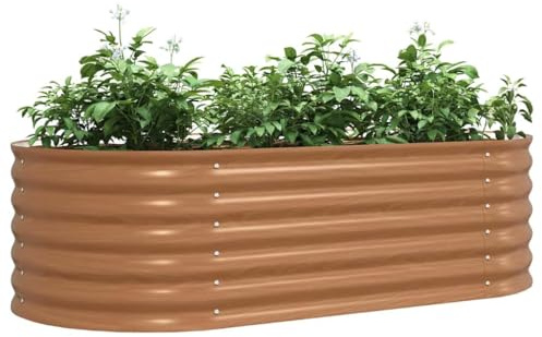 vidaXL Hochbeet Braun 160 x 80 x 44 cm Stahl | Robuste Metallstruktur, die lange hält, Schlichte und elegante rechteckige Form, Viel Platz für all deine Pflanzen
