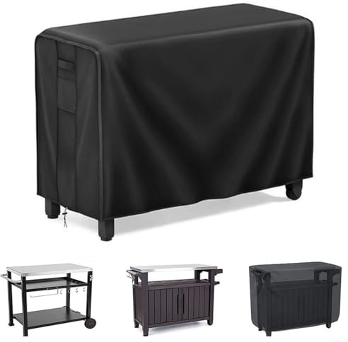 Advokingtap Cubierta de mesa de horno de pizza al aire libre con asas prácticas, fundas impermeables para horno de pizza al aire libre, 52 x 52 x 22 pulgadas