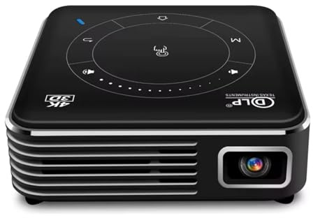 Mini 3D Portable Projector 4K DLP Android Smart Ceiling Car Outdoor Rechargeable Wifi Bluetooth Mobile With Battery (BLACK 4G 32G)