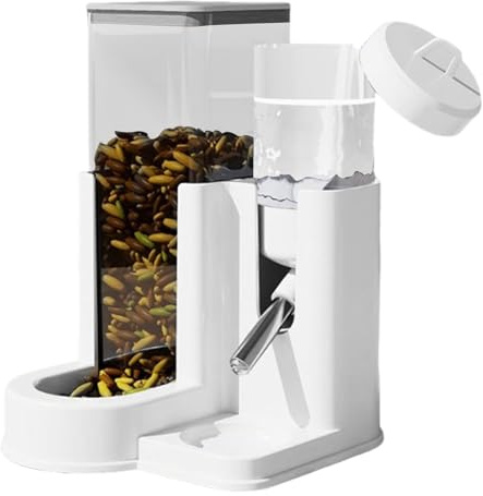 Liakyunf Hamsternapf,Nager Trinkflasche für Chinchilla | 2-in-1 Automatischer Futter- & Wasserspender Für Käfig Zimmer Freigehege Wohnung Schlafzimmer Hamster Maus Chinchilla