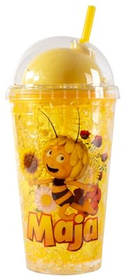 Gobelet Maja 3 avec couvercle et paille. Réutilisable. Double paroi. Couvercle à vis anti-fuite. Shaker. Tasse à eau minérale, fruit, jus. Sous licence officielle MSHC3PL