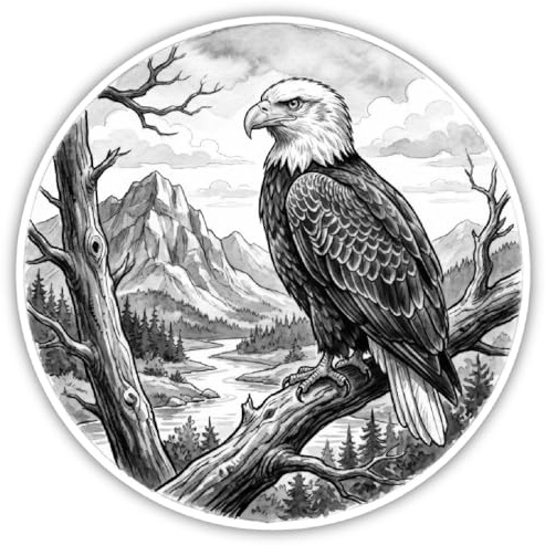 Samunshi® Adler Aufkleber Adler in der Wildnis Autoaufkleber für Motorrad Fahrrad Roller Helm oder Auto Wohnmobil SUV Geländewagen Tier Sticker 25x25cm