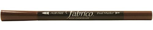 Tsukineko Rotulador para Textil FABRICO Markers translúcido Color Chocolate Doble Punta Pincel/Bala 3,8mm./2,3mm.