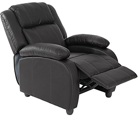 Mendler Fernsehsessel Relaxsessel Lincoln, Kunstleder - schwarz | Liege, Sessel