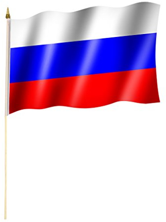 sportfanshop24 Stockflagge/Stockfahne Russland Flagge/Fahne ca. 30 x 45 cm mit ca. 60cm Stab/Stock