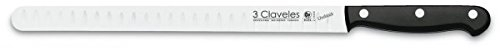 3 CLAVELES - Cuchillo jamonero salmonero alveolado uniblock