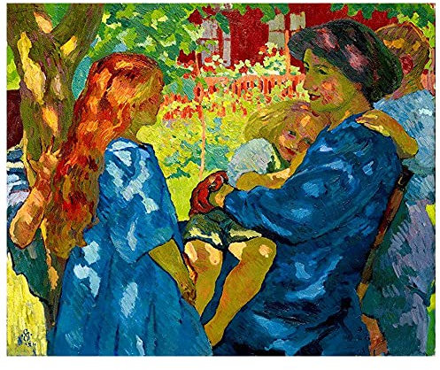 Legendarte - Kunstdruck auf Leinwand - Familienporträt unter Holunderbaum Giovanni Giacometti - Wanddeko, Canvas cm. 50x60