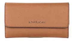 Michael Kors Jet Set Travel Large Trifold Leather Wallet (Luggage)