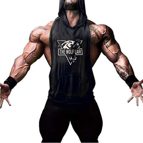 Cabeen Men's Gym Tank Tops Bodybuilding Hoodie Stringer Fitness Sleeveless Vest Shirts