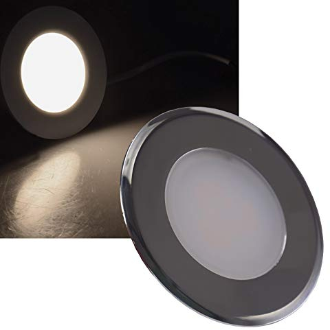ChiliTec LED Einbauleuchte Treppenlicht - Stufenlicht für Unterputz Dosen - 2Watt 150Lumen - für 60mm UP-Dosen - 230V Stufenbeleuchtung Weiß