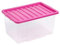 URBNLIVING 50 Liter Storage Box & Lid Pink