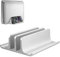 VAYDEER Support Vertical Ordinateur Portable, Support PC Portable, Conception Incurvée aux Deux Extrémités, Peut Placer des Laptop et Phone en Même Temps, Compatible avec Macbook Pro, iPad - Argent