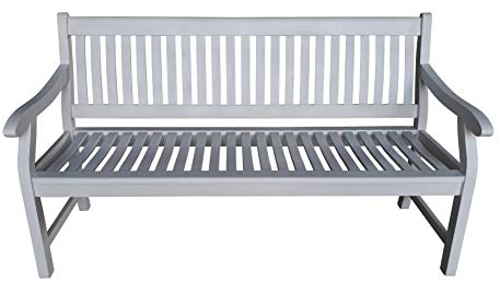 Sedexx New Jersey 3er Gartenbank 158cm Holzbank Eukalyptus weiß gewischt