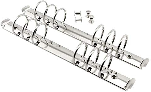 heyous 2 x A5 Notizbuch-Ringbuch-Mechanismen mit 6 Löchern, 2,5 cm Durchmesser, silberfarbene Metall-Clip, Ringbinder, DIY Füllpapier, Aufbewahrungsordner Zubehör