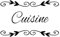 Sticker Porte - Sticker Mural - Cuisine - Couleur Noir Brillant - Dimensions : 21 x 13 cm - Décoration pour Porte - Autocollant Porte