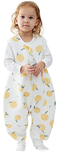 Duomiaomiao Schlafsack mit füßen 1.0 tog, Ganzjahres Baby Baumwolle, Schlafsack mit Beinen, ganzjahres Unisex