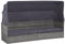 IMIEE Gartensofa mit Sonnendach Sonnenliege Gartenliege Lounge Gartenbank Gartenbett Sofa Gartenmöbel Liege Relaxliege Sofabett Poly Rattan (Grau und Dunkelgrau)