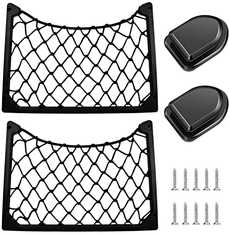 ZHIQIN 2 Pièces Filet Rangement pour Voiture Filet de Rangement Camping Car 31 * 21cm Filet Coffre Voiture avec Vis Multifonctionnel Sac Pocket Organizer de Voiture pour Auto Camping-Cars, Camion