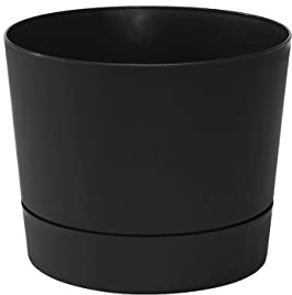 Root & Vessel Cylinder Pot, Matte Black, 10.5-Inch