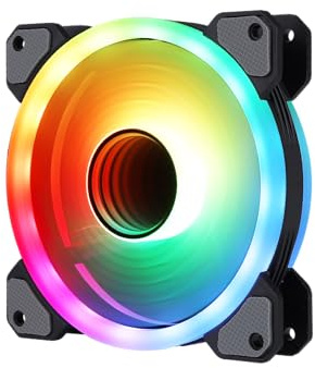 Gelid Solutions STELLA INFINITY – 24 ARGB LEDs – Doppelringbeleuchtung - Langlebiges Doppelkugellager – 4-Pin PWM – 120x120x25mm - Schwarz…