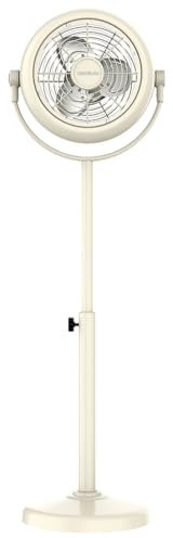 Cecotec Ventilador de Pie Retro EnergySilence 250 ClassicStyle Beige. 25W, Diámetro de 10, 3 Aspas Aerodinámicas, Inclinación Ajustable, 2 Velocidades, Diseño Elegante Color Beige