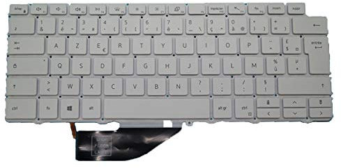 RTDPART Clavier d'ordinateur Portable pour Dell XPS 13 7390 9310 2-in-1 Français FR Blanc avec rétro-éclairé Nouveau