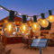 Romwish - Guirnalda solar para exterior, 9 m, guirnalda solar exterior, 4 modos, guirnalda solar con 15+1 G40 LED, bombillas para fiestas, bodas, cumpleaños, habitaciones, jardines