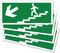 pubblimania 4 Stück Notausgang Treppen links PVC, starker Kleber für Außen- und Innenbereich (Cm 29 x 13) (4 linke Treppen)