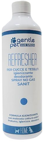 Linea Gentle pet Rampi- REFRESHER deodorante no gas CUCCE E TESSUTI a contatto con animali, cani e gatti SANIT 500 ml
