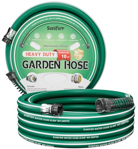 Sunifier Kurzer Gartenschlauch 3 m - Hybird Wasserschlauchvorfach - Kleine Schlauchverlängerung, Hochleistungsschlauchverlängerung für Rasenbewässerung, Autowäsche - Burst 500 Psi (3 m)