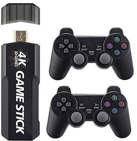 Lumitex GD10 Retro Game Console, Dual Wireless Controllers, 64GB, 4K HDMI, Plug and Play, 30,000+ Games, Black, TV Plug and Play, 2 Players, Retro Theme
