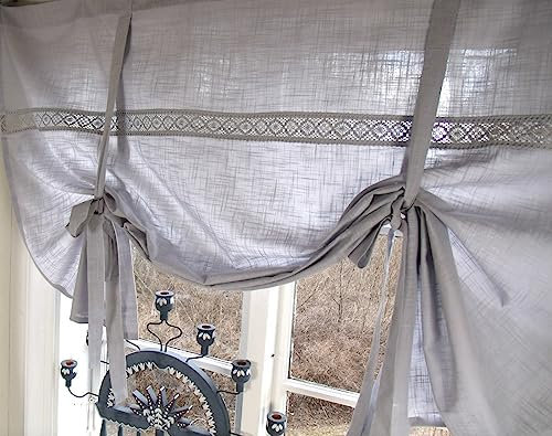 Raff Gardine LINA Grey Rollo 180 x 100 cm BxL(H) Grau Shabby Vintage