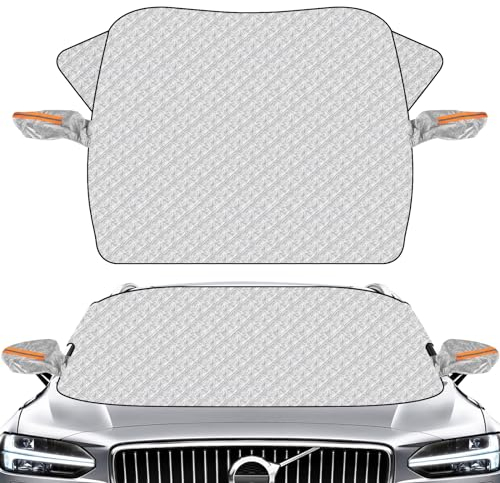 Auto Winter-Frostabdeckung - Windschutzscheibenabdeckung 150×100 cm Extra Dicke Abdeckung gegen Schnee EIS und Sonne UV- Wasser- & Staubschutz Faltbar passend für PKW SUV & LKW