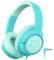 iClever Cuffie per bambini, con cavo, limite di volume sicuro di 85 dBA, suono stereo, pieghevoli, regolabili, con jack da 3,5 mm, per scuola, viaggi, tablet, PC, verde