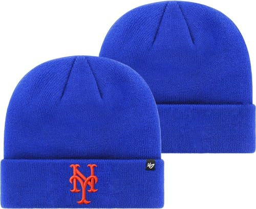 '47 MLB Beanie-Mütze für Erwachsene, unisex, Primär-Logo, Team-Farbe, Einheitsgröße, New York Mets Blue, Einheitsgr��e