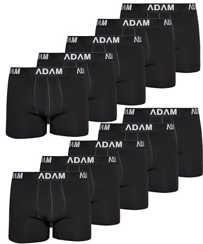 ADAM Boxershorts Herren 10 Pack Herren Boxershorts Baumwolle Boxer Shorts for Men Trunks Herren Unterwäsche Unterhose 100% Baumwoll-Boxershorts