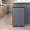 CHARLES BENTLEY Kitchen Bin, 60 Litre, Double Compartment, Grey, Kitchen Bin, Rubbish Bin, Bins for Kitchen Waste, Pedal Bin, Double Bin, Recycling Bins for Kitchen, Pedal Function (71x45x36cm)