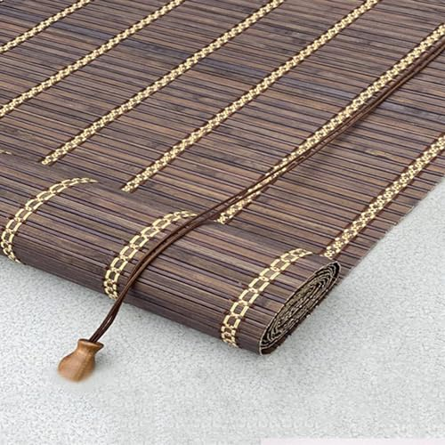 Sh000ad Retro Bambus-Rollo,Anpassbar Bambusrollo Bambus Jalousie,Raffrollo,Holzrollo,Sichtschutz,Lichtfilternde Fensterrollos Für Innen- und Außenbereich Terrasse,Breite x Höhe (40cm x 200cm)
