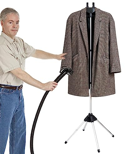 Huayeex Supporto per Ferro da Stiro a Vapore, Appendiabiti A Vapore Verticale, Appendiabiti per Ferro a Vapore, Supporto Pieghevole Telescopico, Supporto per Staffa per per Stirare A Vapore, Nero