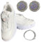 CYCLALON Drehbarer Schuhriegel – Paar Ersatzschnürsenkel, verwandelt jeden Schuh in Boa- oder Atop-Stil, schnelle und verstellbare Verschlüsse, Sportweiß, Medium
