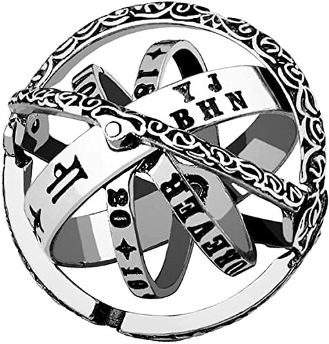 Ringe für Frauen Teen Mädchen, Frauen Männer Vintage Turn Over Universe Ball Form Fingerring Paar Schmuck Geschenk, Geschenke für Frauen Männer Mädchen Professionell verarbeitet