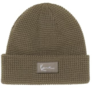Karl Kani Unisex KA-241-032-1 Woven Signature Waffle Beanie one Size Olive