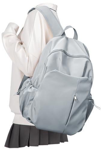 suradar Schulrucksack Teenager Damen Causal Travel Schultaschen 14 Zoll Laptop Rucksack für Mädchen im Teenageralter Leichter Rucksack Wasserabweisend Bookbag College Work Daypack Graublau