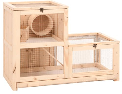 Gecheer Hamsterkäfig 81x40x60 cm Massivholz Tanne